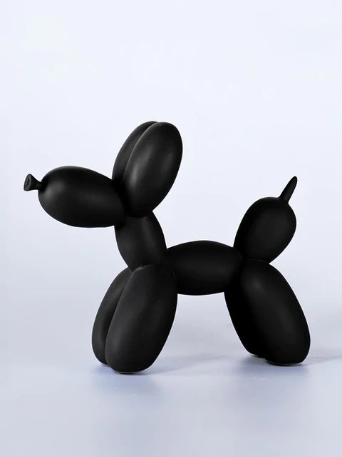 1pc Handmade resin balloon dog Statue ornament - Cute white animal sculptures for home decoration and Valentine's Day gifts, bir